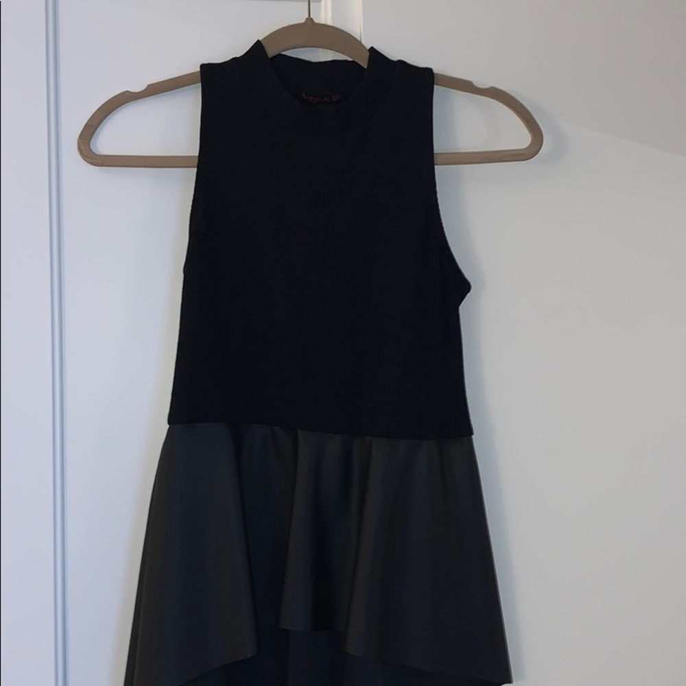 Material Girl Leather babydoll top